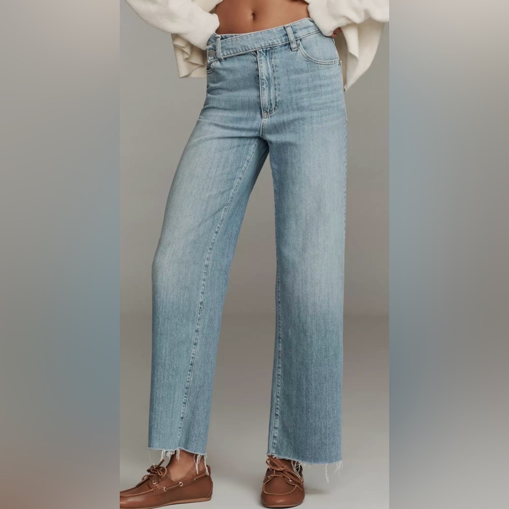 LE JEAN High-Rise Cinched Wide-Leg Jeans